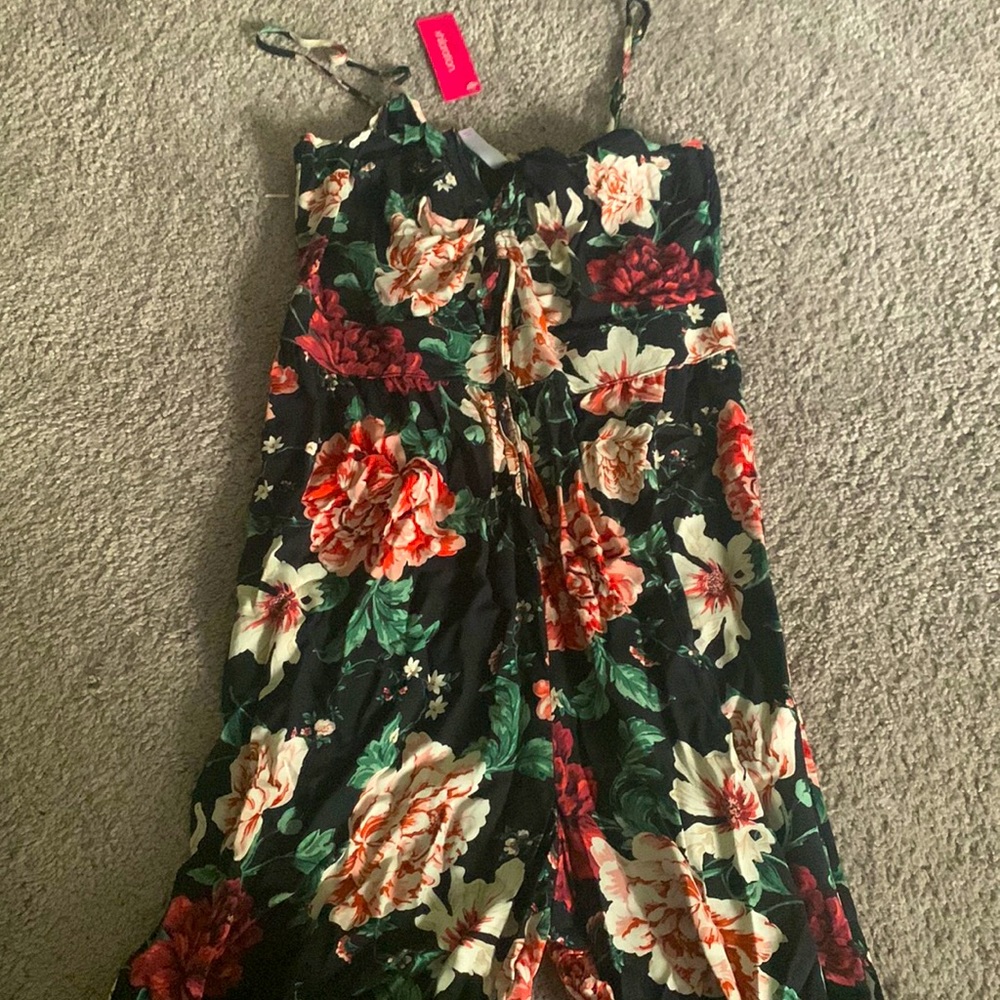 Floral Jumpsuit, Medium, Spaghetti Straps, Brand is Xhilaration